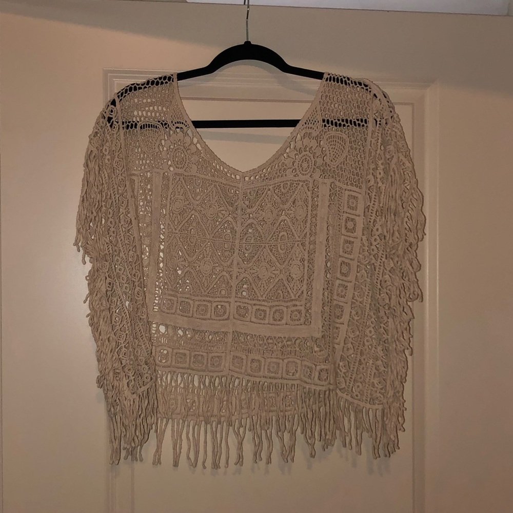 Free people cream/white colored shawl